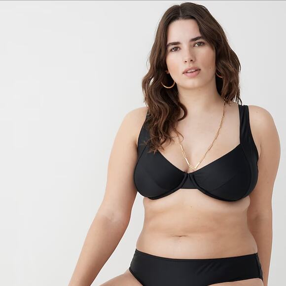 J. Crew Underwire Bikini Top with Criss Cross Straps Size 42DD NWT - Picture 1 of 8